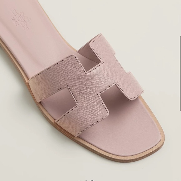 NWT Hermès Epsom Oran Sandals in Rose Porcelaine SZ 40